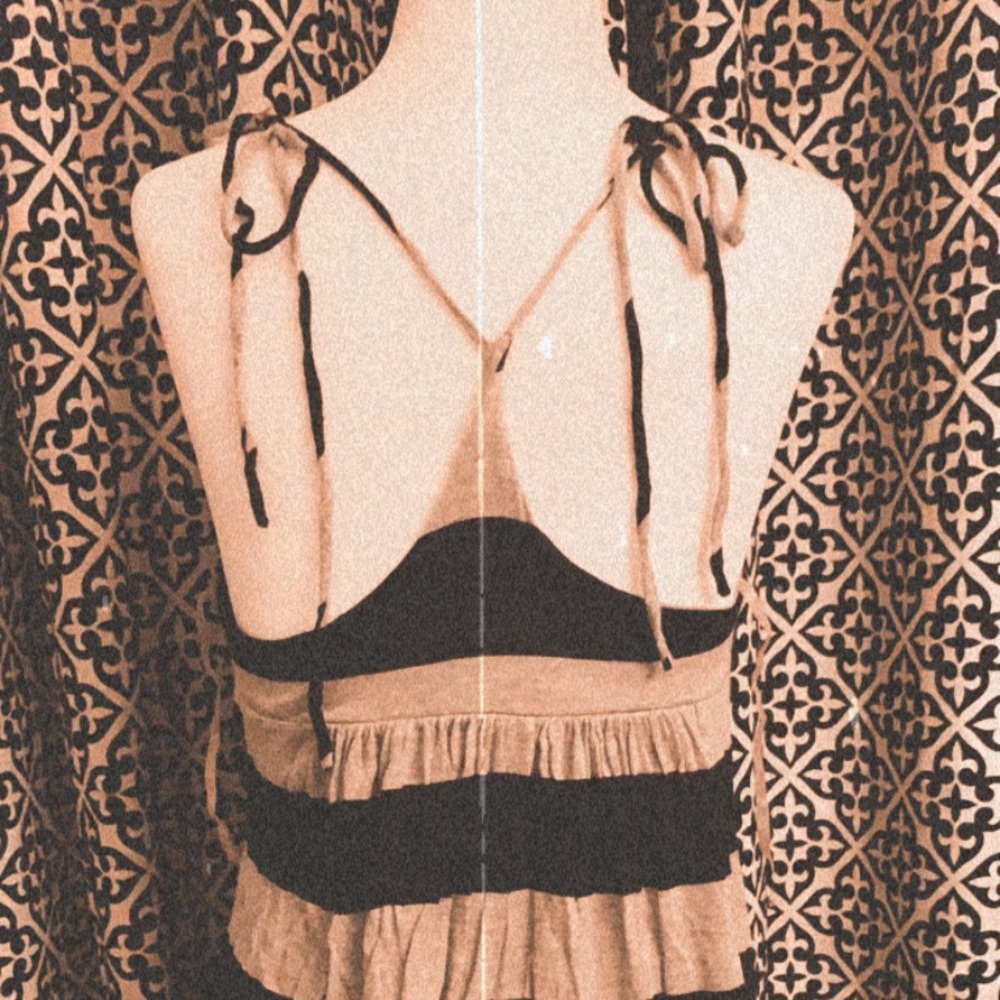 Black and grey cotton dress